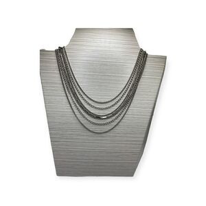 Vintage silver-toned multi strand necklace 12 inches long